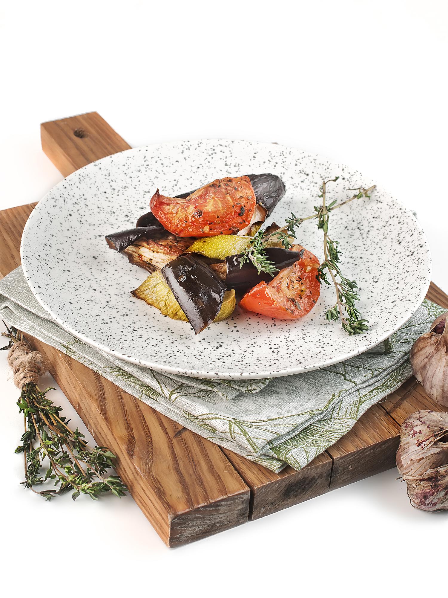 Assorted finished dishes on a rustic table